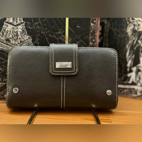 BUXTON Brown Large Leather Wallet GUC - Picture 3 of 8